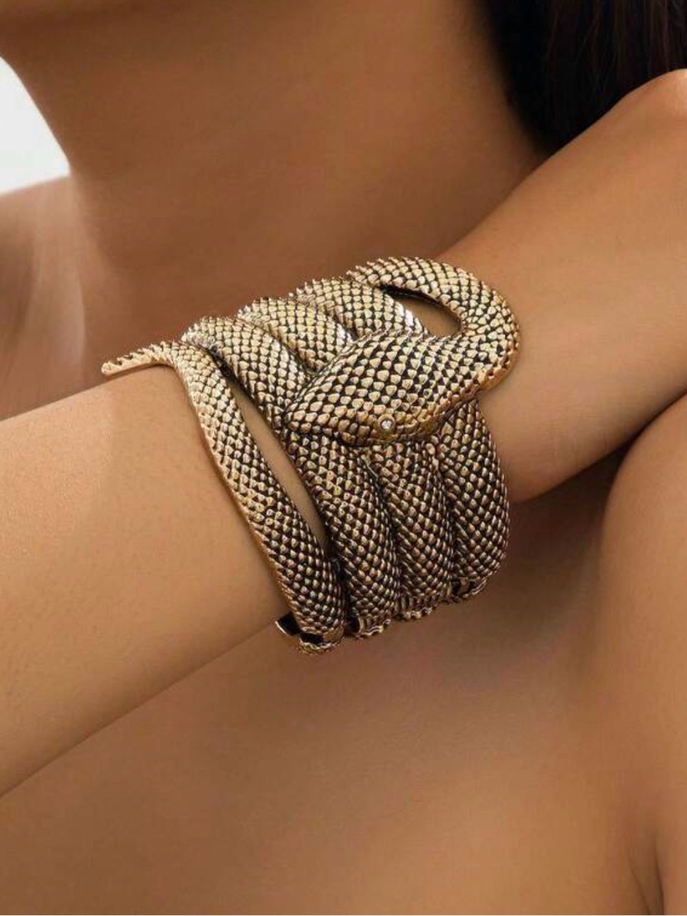 Gold Snake Coil Bracelet - Women Jewelry